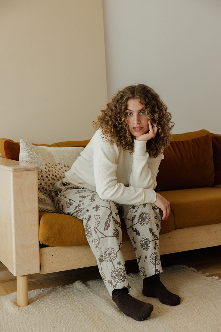 Hemp Tie Pant- Dandelion