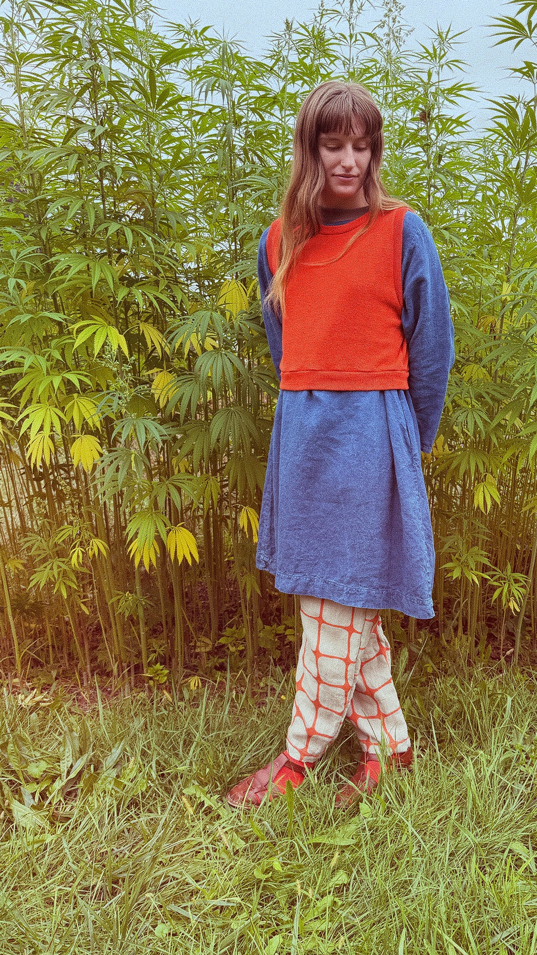 Hemp Vest - Poppy Orange
