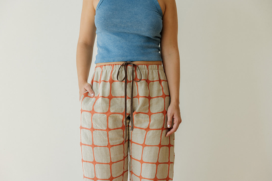 Hemp Tie Pant- Fence