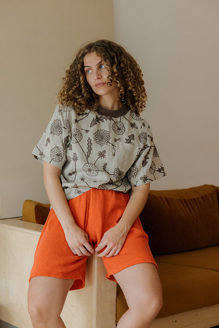 Hemp Knit Short - Poppy Orange