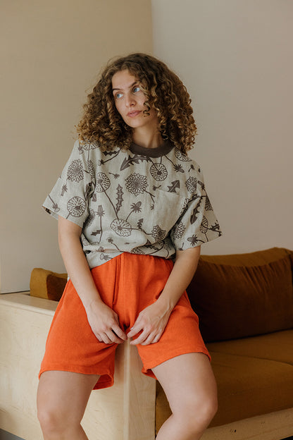 Hemp Knit Short - Poppy Orange
