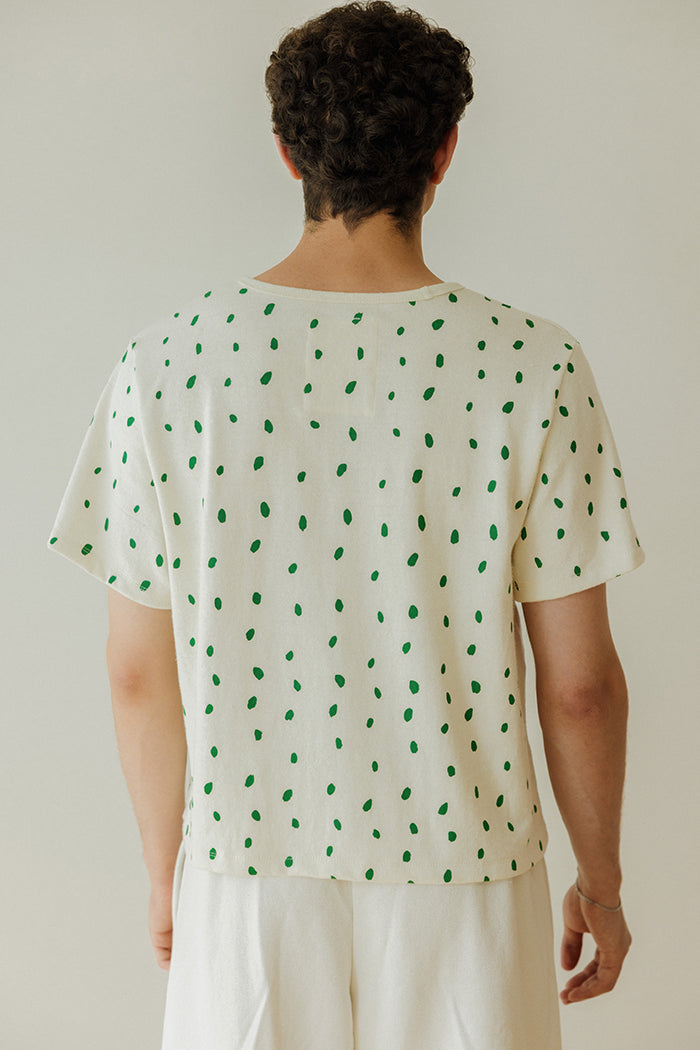 Hemp Box Tee - Green Petals