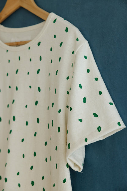 Hemp Box Tee - Green Petals