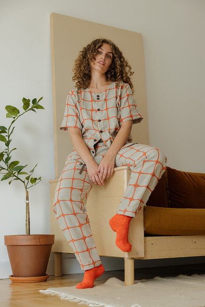 Hemp Tie Pant- Fence