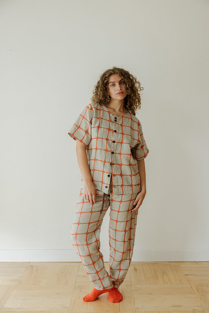 Hemp Tie Pant- Fence