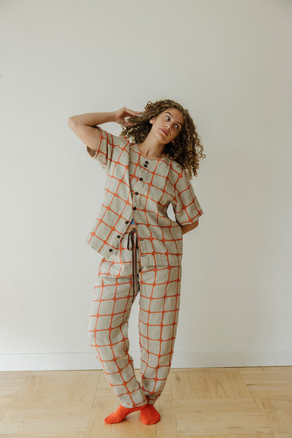 Hemp Tie Pant- Fence