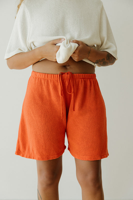 Hemp Knit Short - Poppy Orange