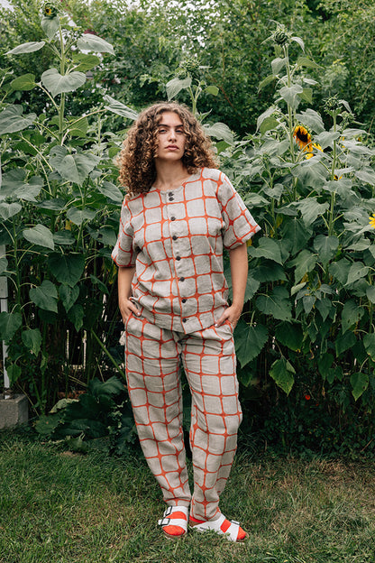 Hemp Tie Pant- Fence