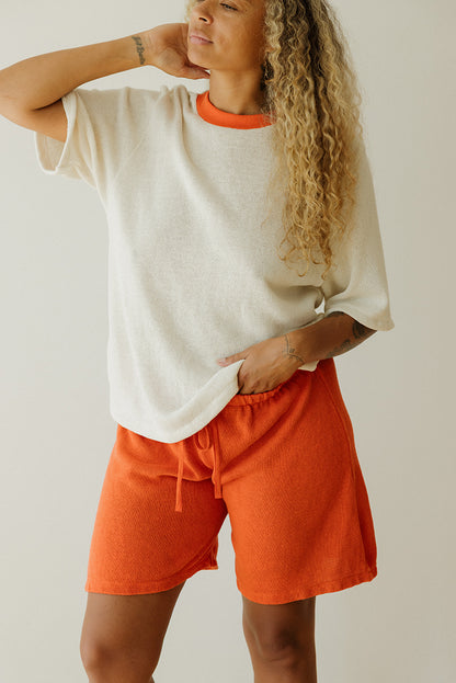 Hemp Knit Short - Poppy Orange