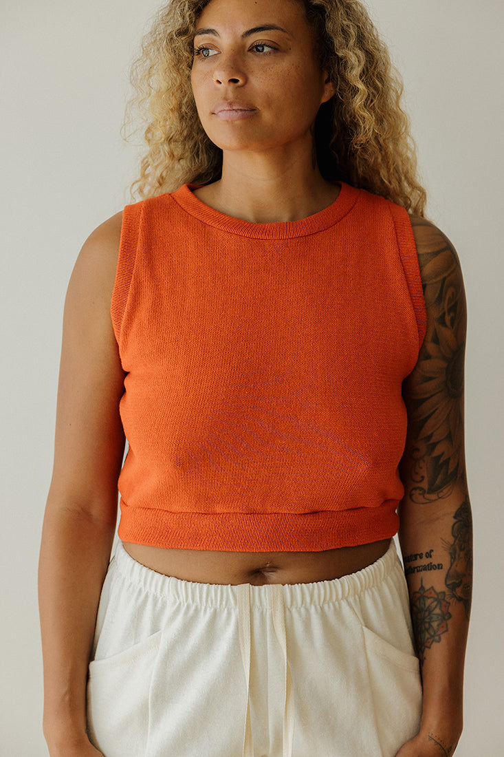 Hemp Vest - Poppy Orange