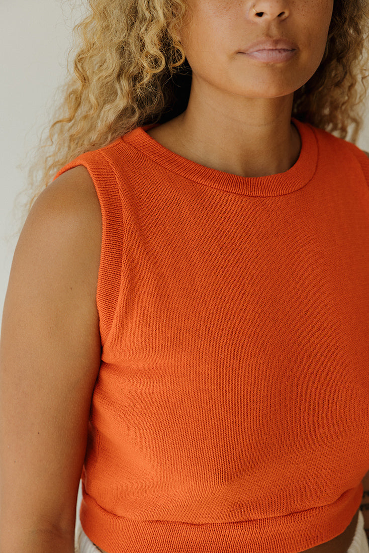 Hemp Vest - Poppy Orange