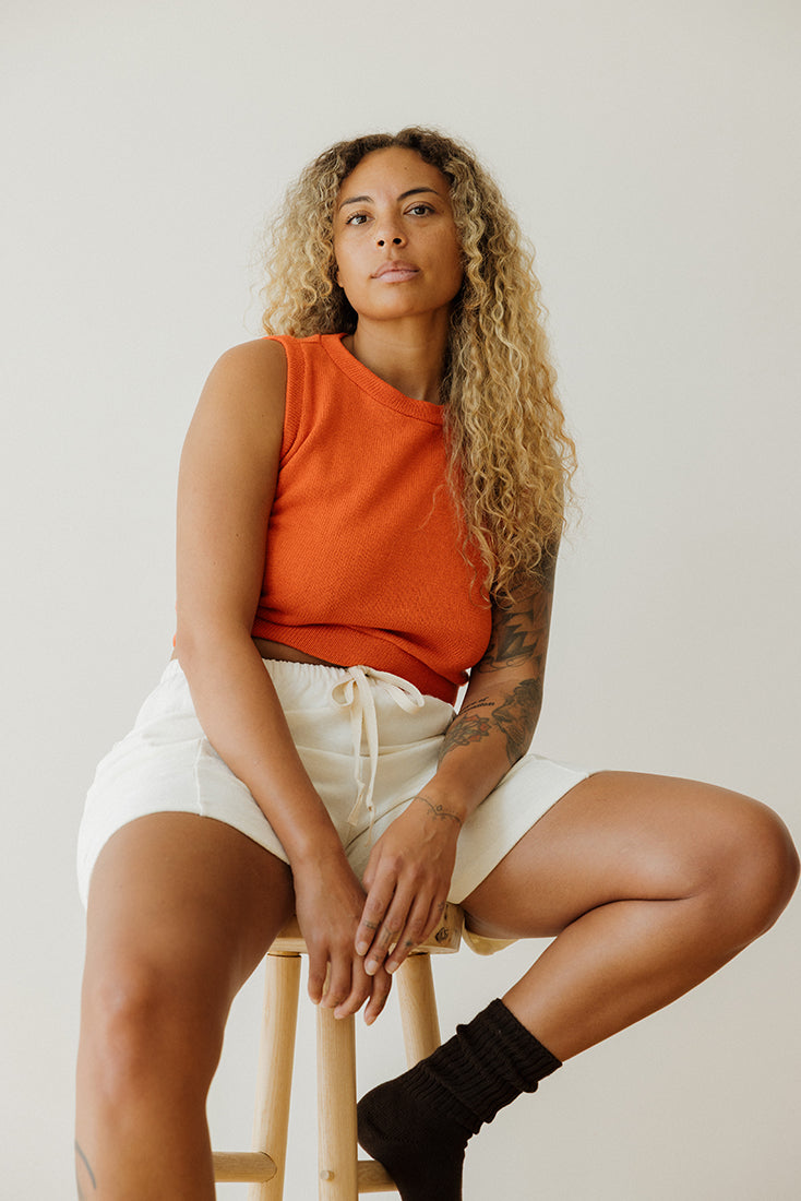 Hemp Vest - Poppy Orange