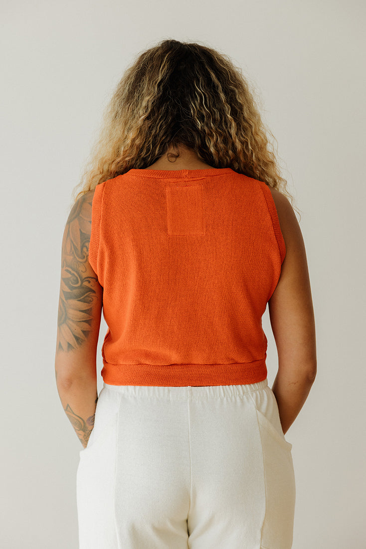 Hemp Vest - Poppy Orange