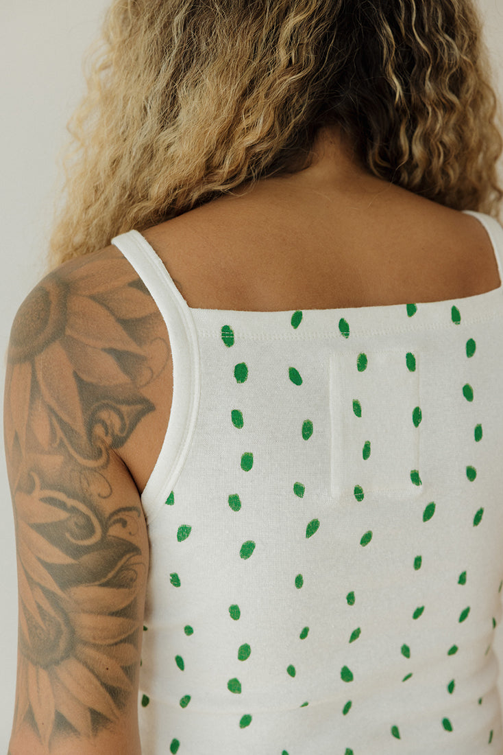 Hemp Tank - Green Petals