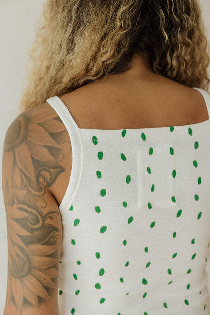 Hemp Tank - Green Petals