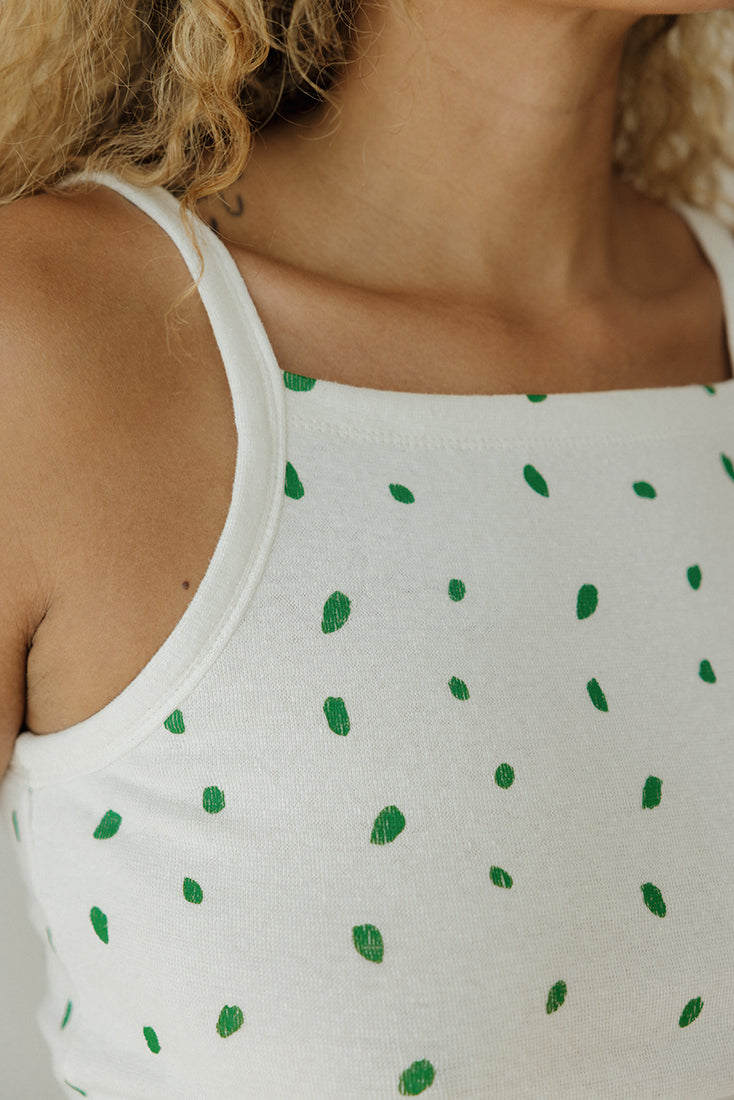 Hemp Tank - Green Petals