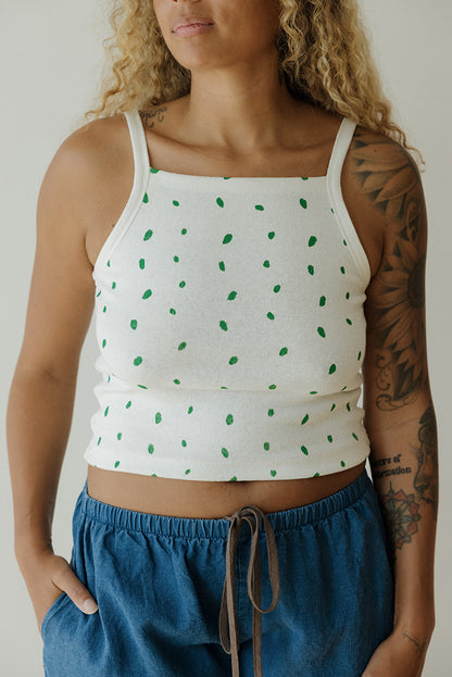 Hemp Tank - Green Petals