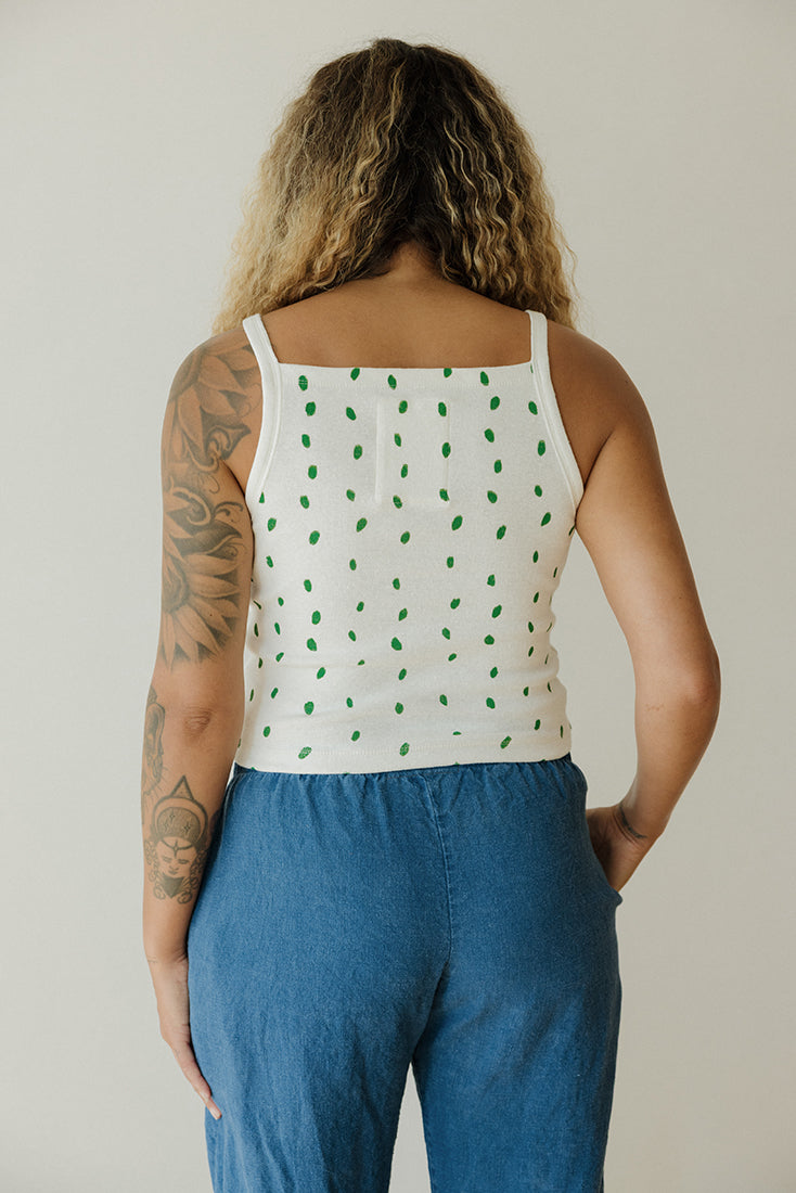 Hemp Tank - Green Petals