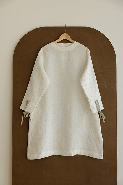 Hemp Dress- White Petals