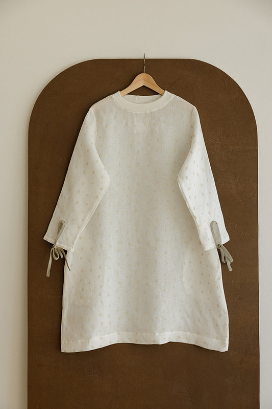 Hemp Dress- White Petals