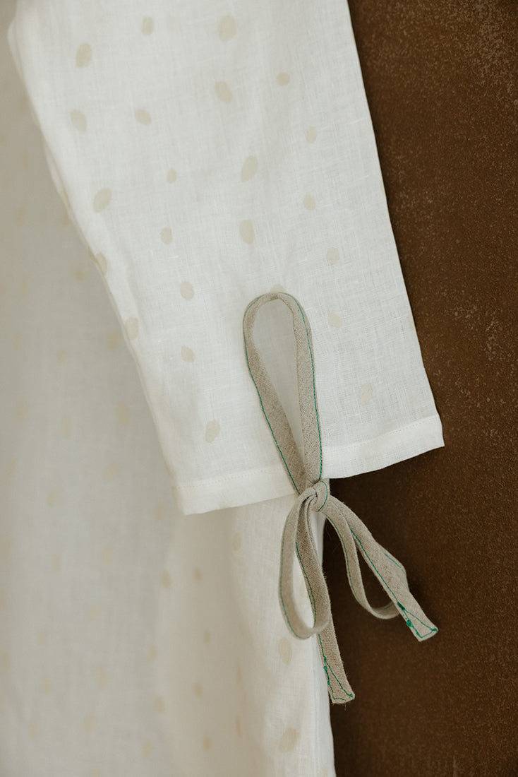 Hemp Dress- White Petals