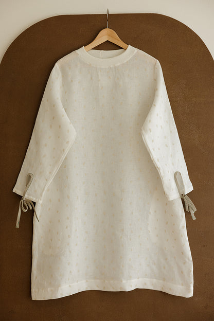 Hemp Dress- White Petals