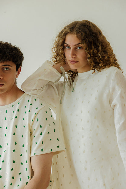 Hemp Dress- White Petals