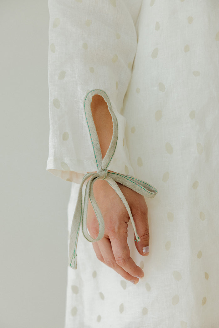 Hemp Dress- White Petals