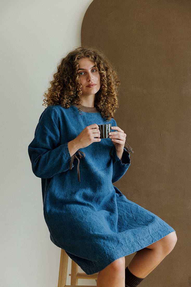 Hemp Dress- Indigo