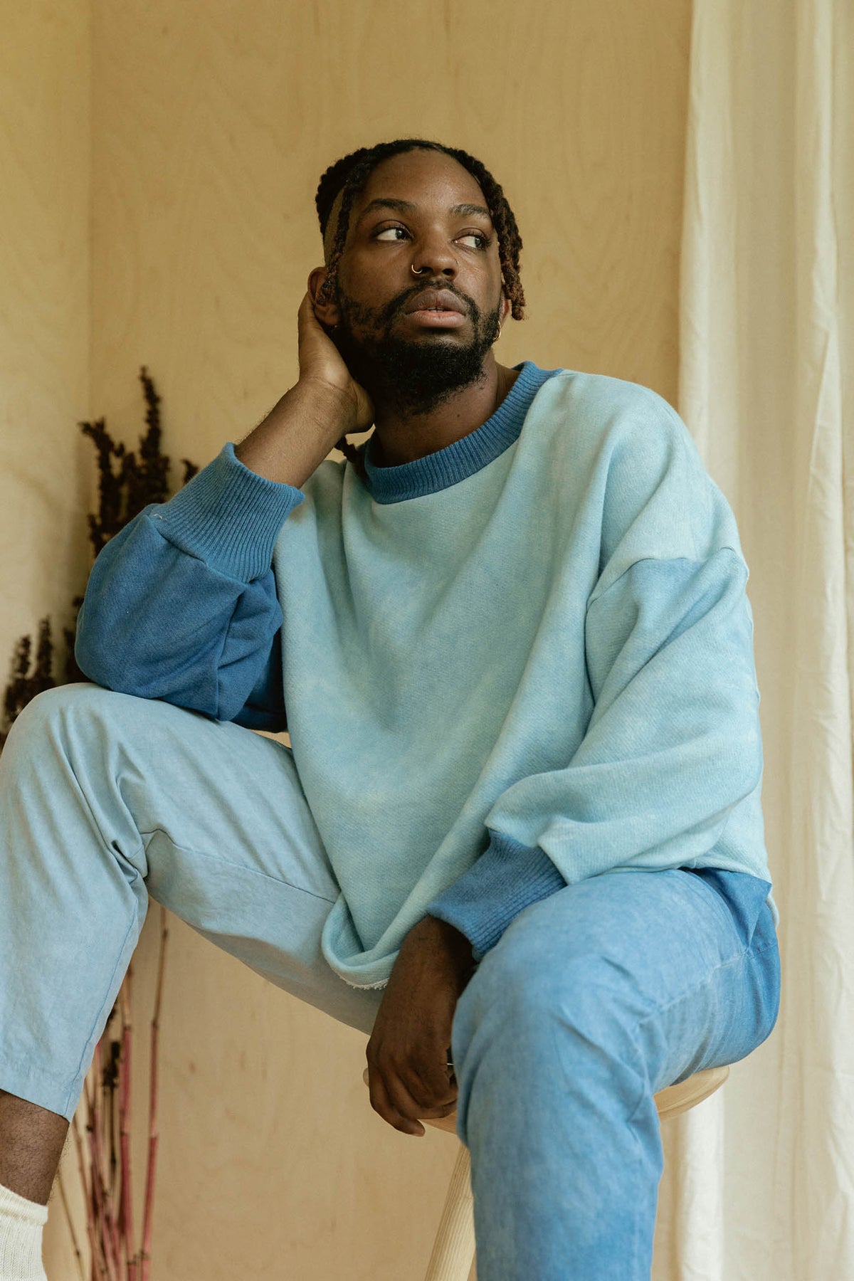Indigo Block Sweatshirt