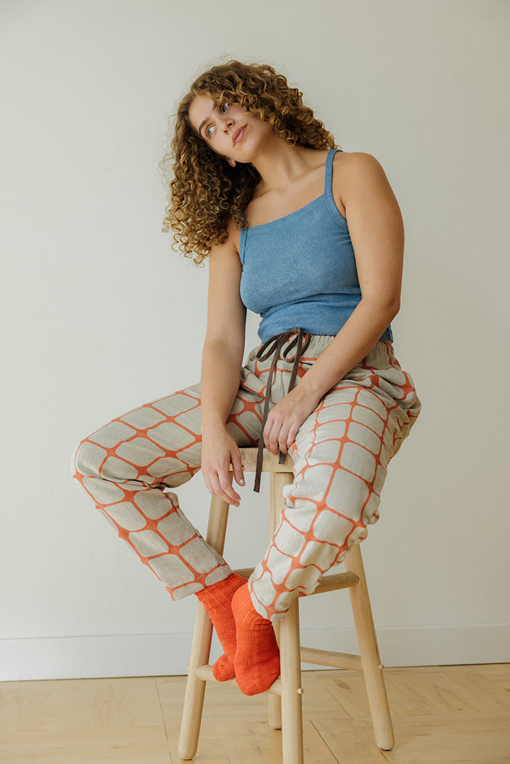 Hemp Tie Pant- Fence